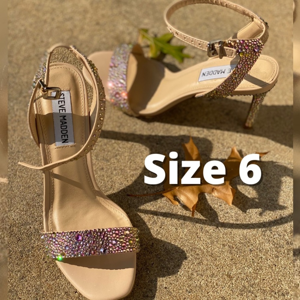 Steve Madden Heels - Nude - Crystallized in vitrail rhinestones